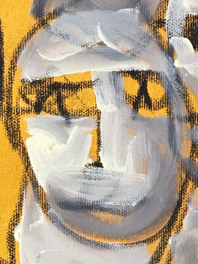 Facce in giallo - particolare 1- di Alberto Miotti