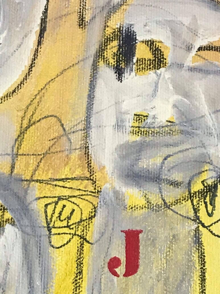 Facce in giallo - particolare - di Alberto Miotti